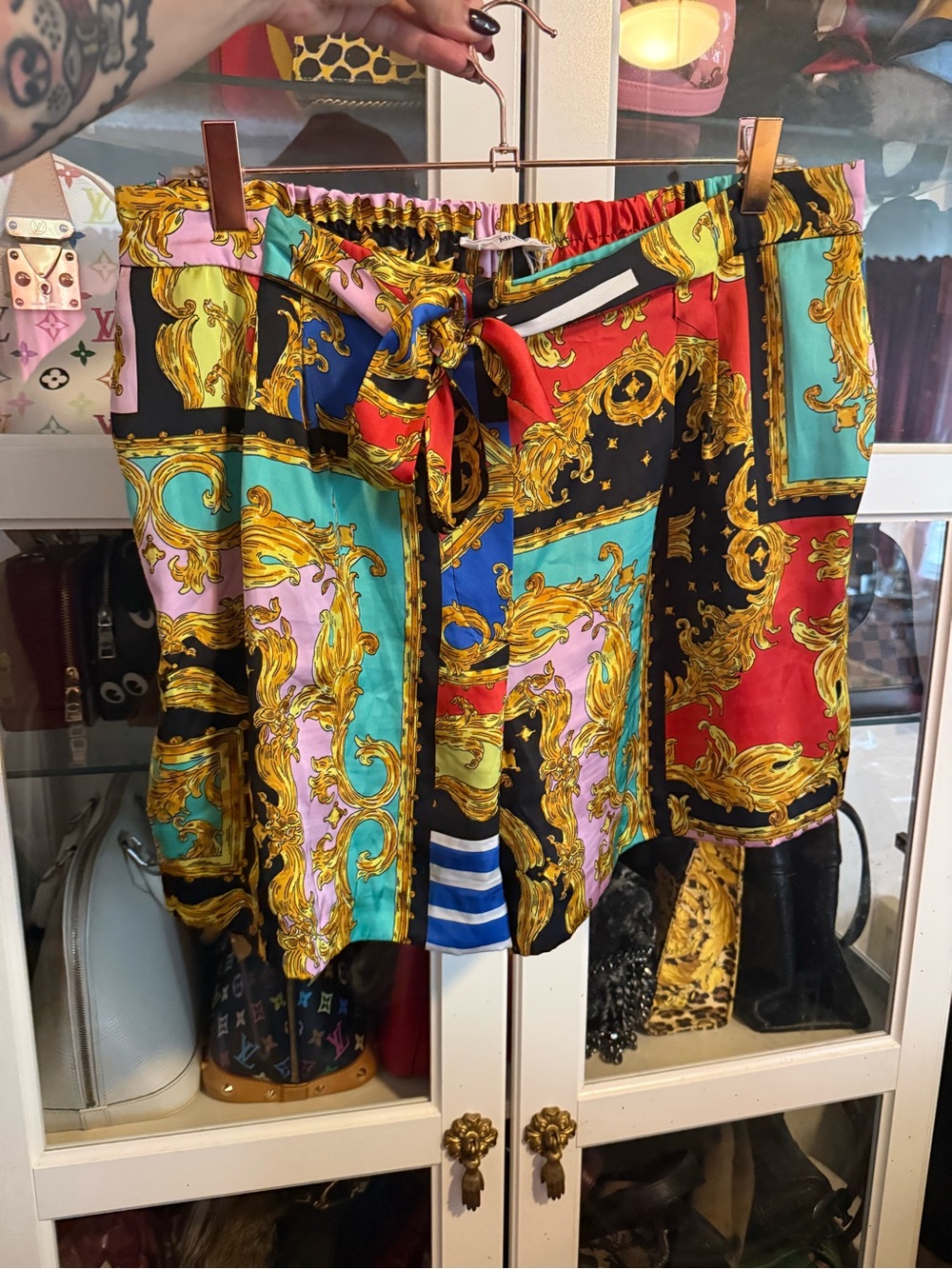 Versace inspired Drawstring Shorts